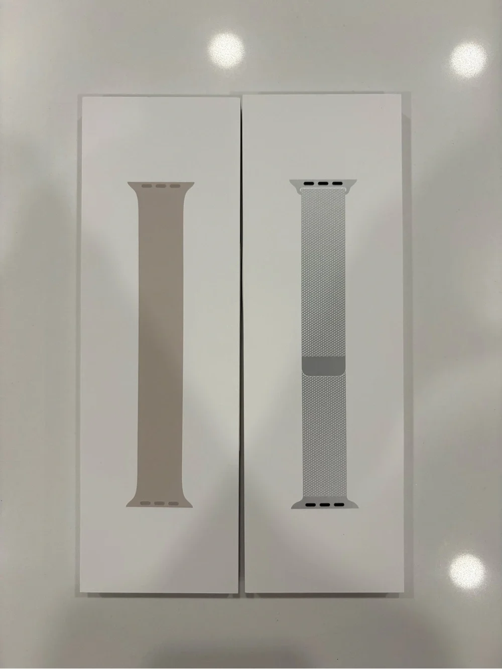 Brand New Apple Watch 41 MM Starlight Sport Band Size 6 & Silver Milanese Loop